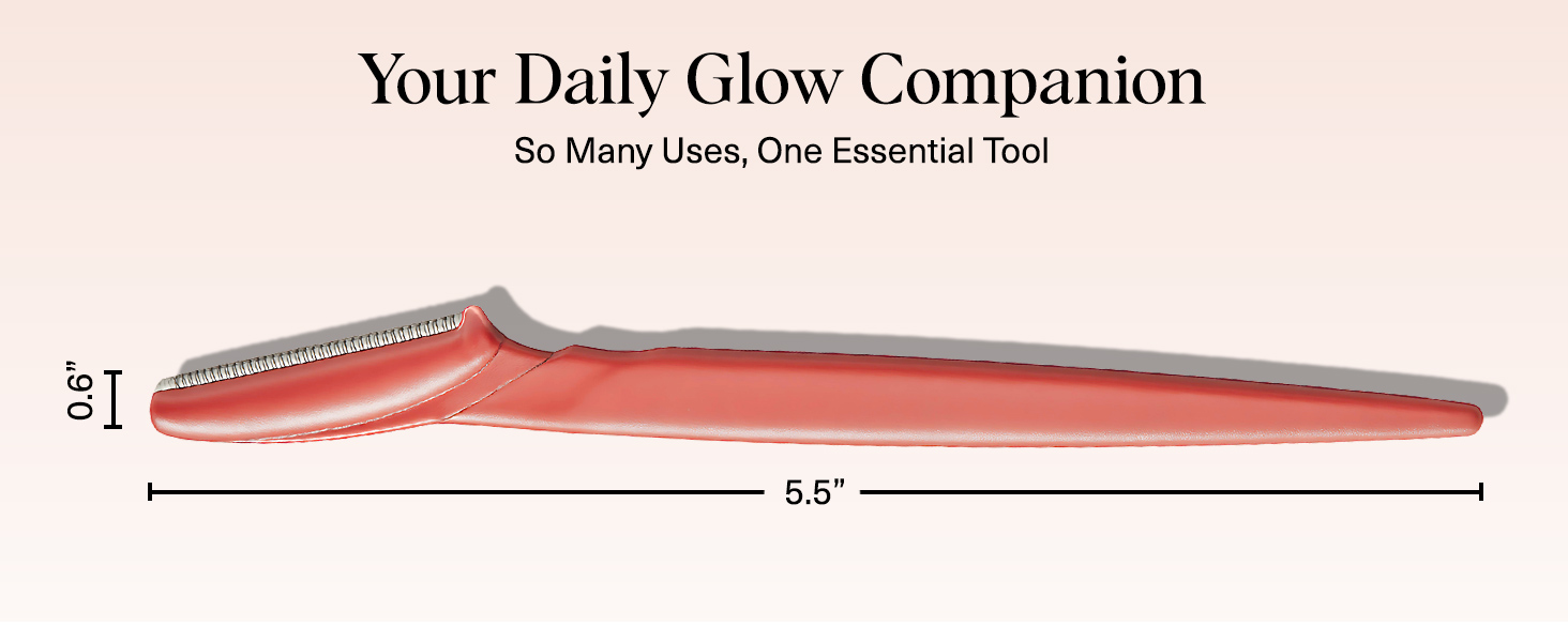 Kitsch Dermaplane Razor Eyebrow Trimmer Recycled Plastic Dermaplaning and Skin Care Tool Coral