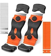 Ainiv 2 Pack Razor Blade Scraper, 2-in-1 Scraper Tool with 20PCS Metal Blades and 20PCS Plastic B...