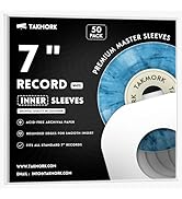 TAKMORK 7-Inch Vinyl Record Inner Paper Sleeves for 45 RPM Singles - Premium 80gsm Paper Replacem...