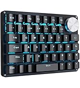 Koolertron One Handed Mechanical Gaming Keyboard, Programmable Keypad,Rotating Knob 45 Keys Blue ...