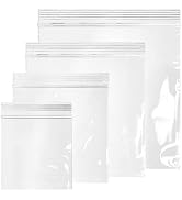 GPI - 400 Pack, 2 Mil Thick, Plastic Reclosable Combo Zip Snack Bags, 4 Assorted Sizes, 3