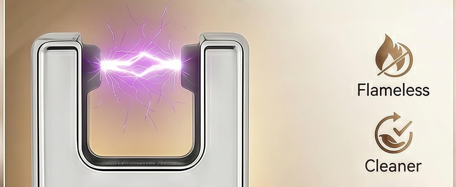 Flameless plasma arc electric candle lighter demonstrating clean, smokeless ignition technology.