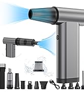 Compressed Air Duster 180000RPM, 3 in 1 Aluminum Electric Duster Brushless Motor, Cordless Air Bl...