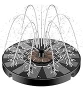 Yzert Solar Fountain Coffee Flower-No Battery, Solar Water Fountain with 4 Fixers&amp; 7 Nozzles, Sol...