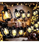 AceList 20 LED Black Lantern String Lights Mini Kerosene Lamp for Indoor Outdoor Patio Garden Hol...