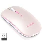 AooKoNi Wireless Bluetooth Mouse, Rechargeable USB Optical Mouse, LED Slim Dual Mode(Bluetooth 5....