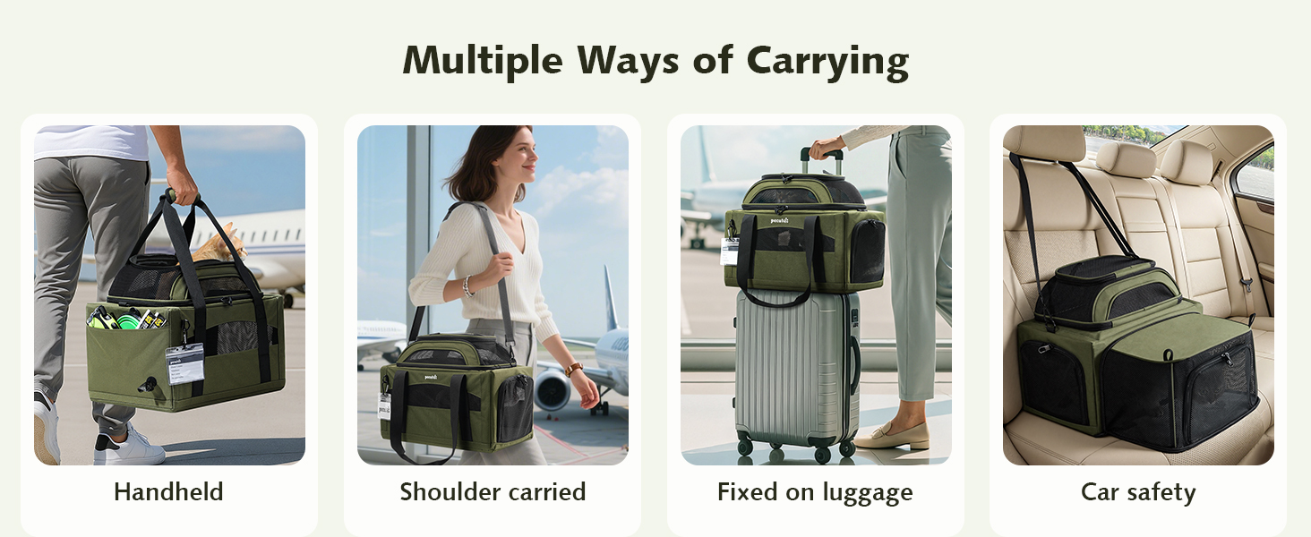 Pecute Expandable Pet Carrier Airline Approved Dog Cat Carrier