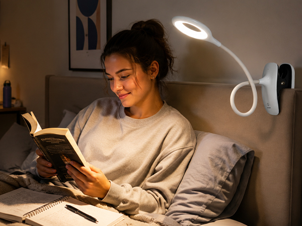 Cordless Clip-On Reading lights for books in bed