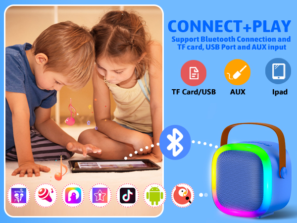 kids karaoke machine with bluetooth microphone,gifts for 2 3 4 5 6 7 8 9 10 11 12 13 year old boys