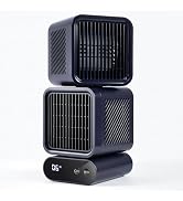 Oscillating Desk Fan for Office,4000mAh Battery,6 Speed Quiet Portable Fan | Dual Head Desk Fan f...