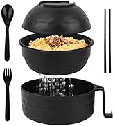 HUAKENER Microwave Ramen Bowl, 38 oz Microwave Ramen Bowl with Lid, Ramen Noodles Bowl with Spoon...