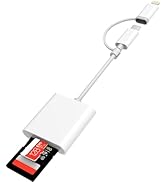 SD Card Reader for iPhone iPad, Dual Connector (USB-C&amp;Lightning) Micro SD Memory Card Reader, 2 i...
