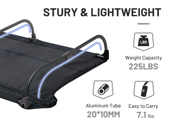 camping cot study frame 225lbs