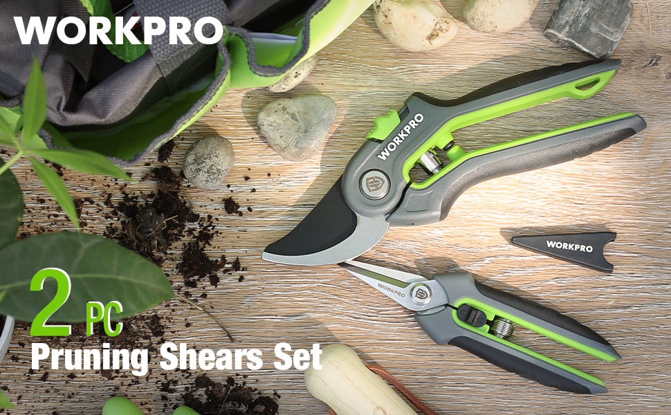 WORKPRO 2PC PRUNING SHEARS SET