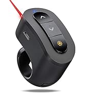 Presentation Clicker USB Rechargeable Powerpoint Clicker, Finger Ring RF 2.4GHz Wireless Presente...