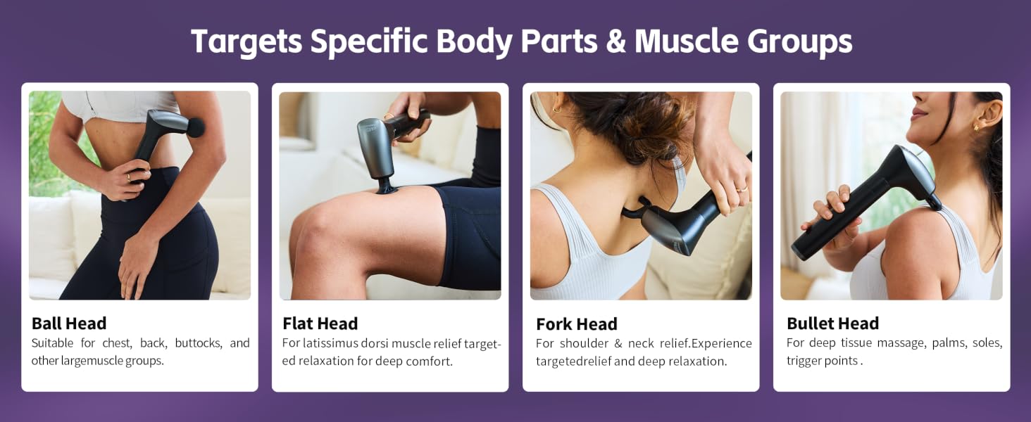 massage gun with 4 attachments