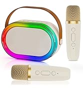 HWWR Karaoke Machine for Kids Adults, Portable Bluetooth Speaker Mini Karaoke Machine with 2 Wire...