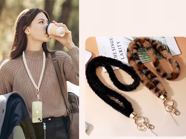 Cute Fuzzy Key Lanyard