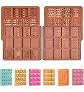 Fimary 4 Pcs Break Apart Candy Molds Silicone Shapes Mini Chocolate Bar Silicone Molds Set, Small...