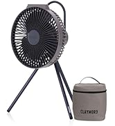 Claymore V600+ Warm Gray Rechargeable Portable Fan – 7,800mAh Battery, 4-Speed BLDC Ultra-Quiet A...