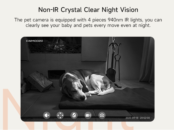 CINMOORE 5MP 3K Security Camera Non IR Night Vision Indoor Cam with 64GB MicroSD Card