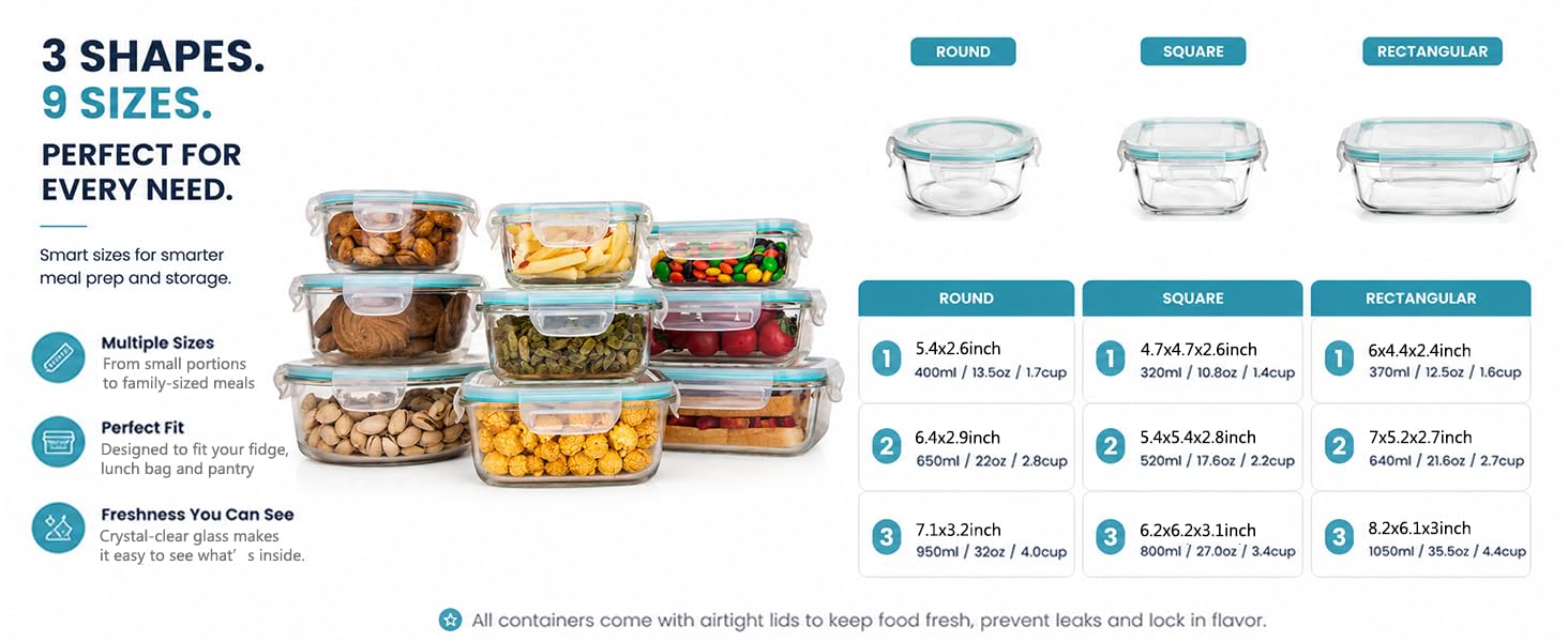 glass food storage container