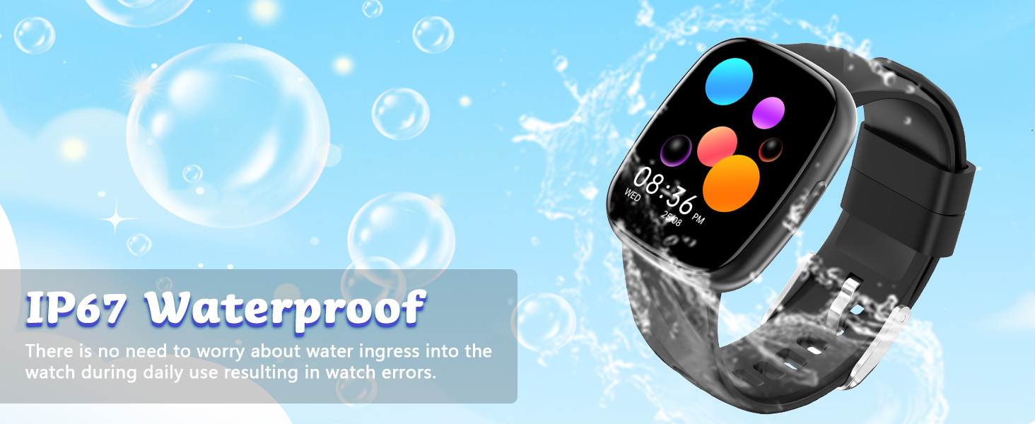 kids smart watch, kids fitness tracker, smart watch for boys girls ages 8-12, waterproof kids watch