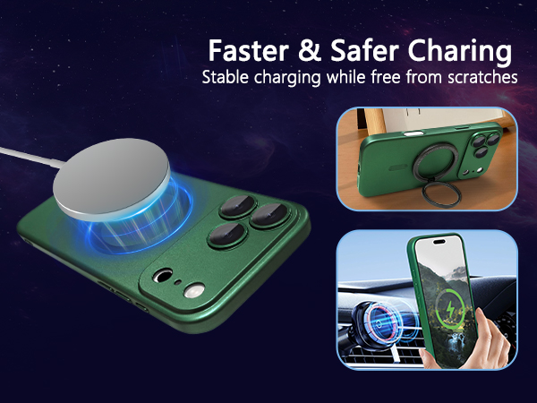 ankofave Magnetic for iPhone 17 Pro Case with Camera Protector, Soft Metallic Luster Phone Case