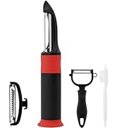 Swivel Vegetable Peeler with Replaceable Julienne Blade - Potato, Carrot, Cucumber Peeler for Kit...