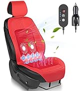 Paffenery 1Pcs Cooling Car Seat Cover Front Seat, 12V-24V Ventilated Cooling Car Seat Cushion, Co...
