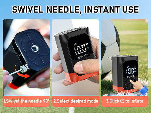 Swivel needle for instant use