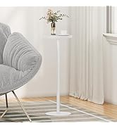 TUTOTAK Tall Round Side Table, Small End Table, Beside Table, Drink Table, Pedestal Side Table, l...