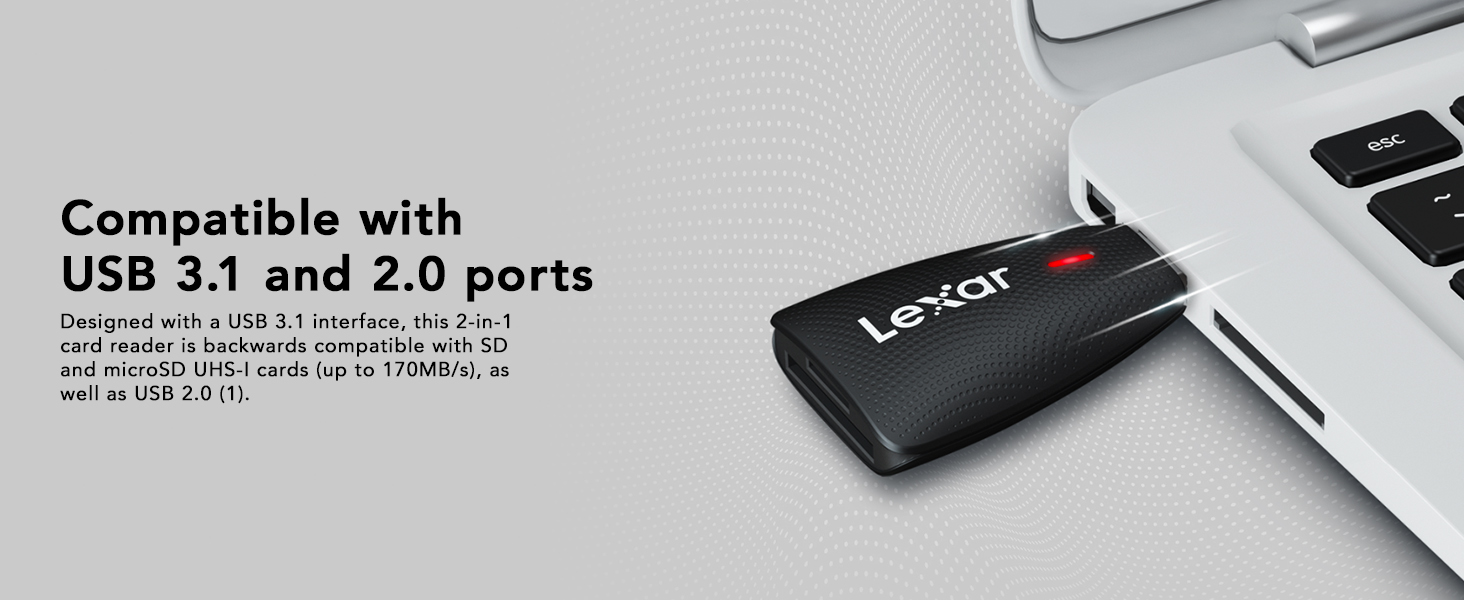 Compatible with USB 3.1 and 2.0 ports