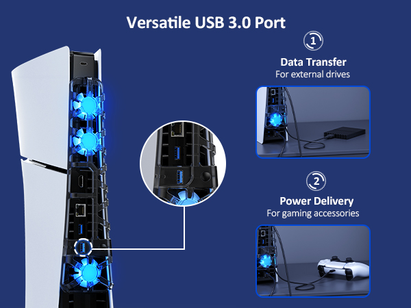 The fan comes with a USB 3.0 interface, supporting both data transfer and power supply.