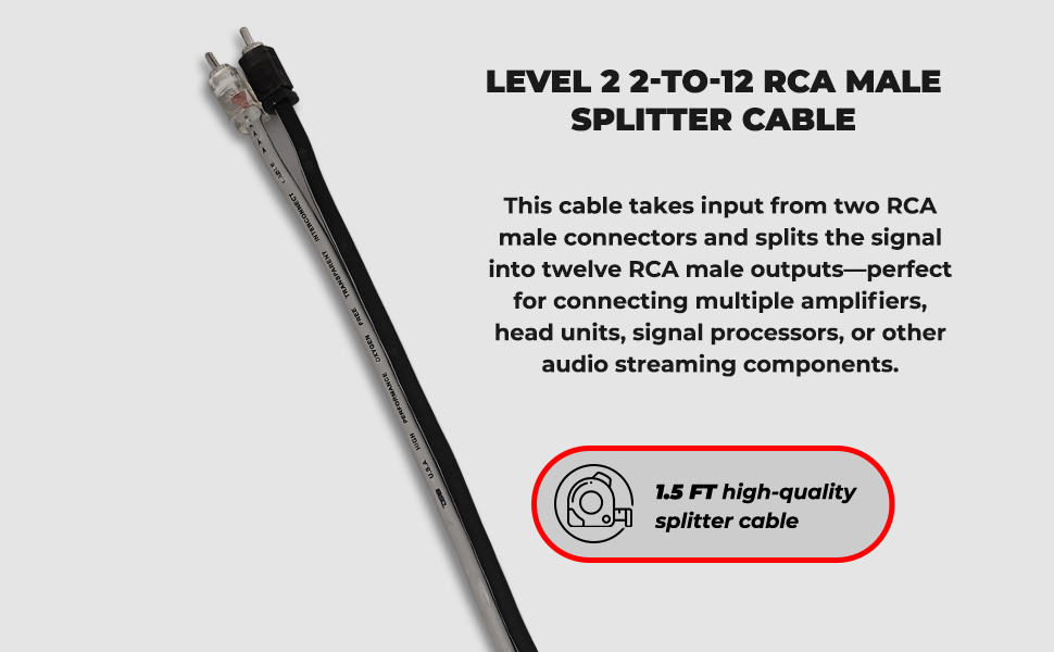 RCA signal splitter car audio RCA splitter multi amp RCA cable RCA distribution cable