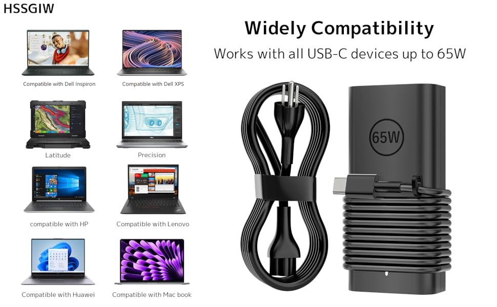HSSGIW 65W USB-C LAPTOP CHARGER COMPATIBILITY