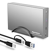 RSHTECH Hard Drive Enclosure Upgraded Version 3.5" Aluminum USB C to SATA External Hard Drive Doc...