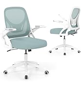 COSTWAY Office Chair, Comfy Swivel Rolling Desk Chair with Adjustable Height &amp; Flip-Up Armrests, ...