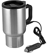 12V Car Heating Cup Car Heated Mug, 450ml Stainless Steel Travel Electric Coffee Cup 14oz. Insula...