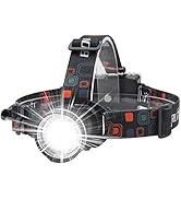 BORUIT RJ-2166 1000 Lumens LED Headlamp with White Light,3 Modes Adjustable Headlight Flashlight,...