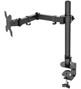 H&amp;C(hcck&amp;Cllassp) Single Monitor Mount, Desk Mount with Swivel, Tilt, Rotation, Height Adjustable...