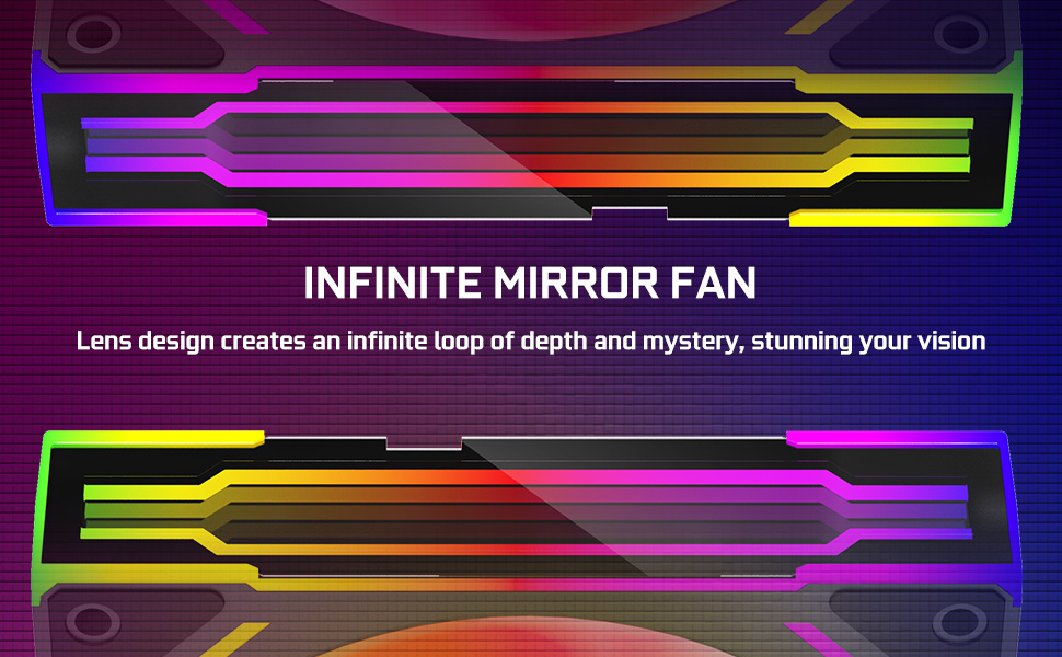 Jungle Leopard prism4 EX 120mm PC Reverse Blade ARGB Case Fan,Infinity Mirror RGB