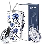 FristChoice 30 oz Tumbler with Lids and Straws Double Wall Insulated Tumbler Cup,Stainless Steel ...