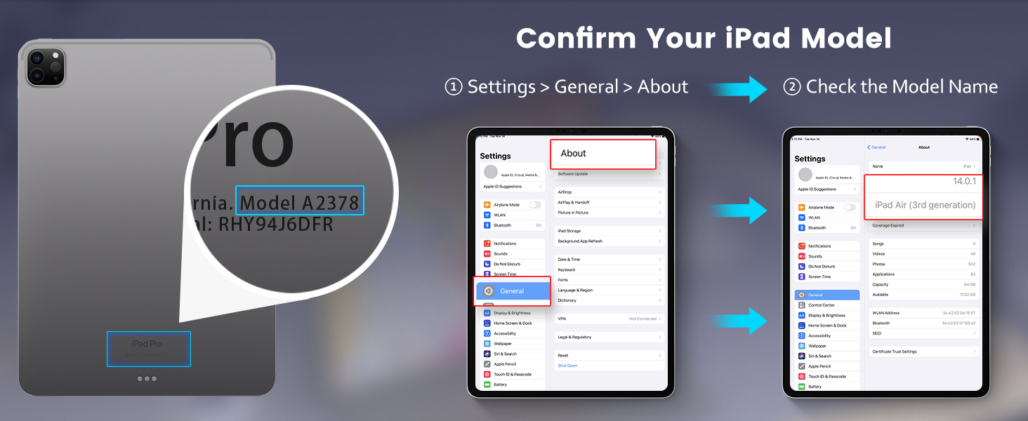 confirm your ipad model