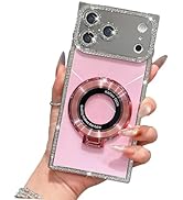 Losin Compatible with iPhone 17 Pro Max Laser Edge Diamond Phone Case with Kickstand [Compatible ...