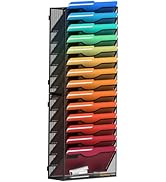 MINDEPOT 15 Tier Wall File Holder Hanging Wall File Organizer for Papers Mails Folders Document M...