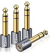 RIKSOIN Headphone Adapter, 4-Pack 6.35mm (1/4 Inch) Male to 3.5mm (1/8 Inch) Female Stereo Audio ...