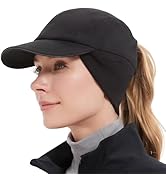 GADIEMKENSD Women's Winter Reflective Fleece Ponytail Hat with Drop Down Ear Warmer