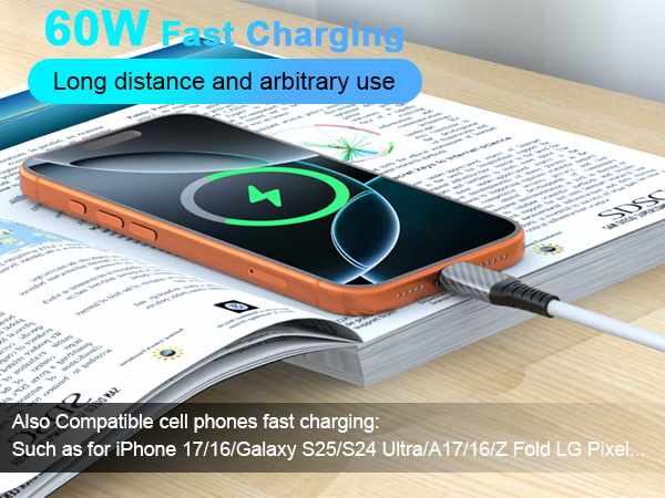 usb c to usb c cable fast charging 20ft