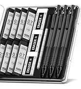 Four Candies Mechanical Graphite Pencil Set, 3pcs Black Metal Pencils with Anti-Skid Grip, Ideal ...